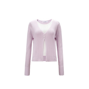 GUOOBEAR古家小熊女装针织衫2026早春新款纯色假两件修身薄款上衣