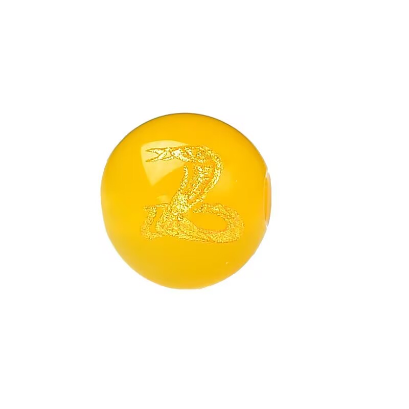 天然黄玛瑙烫金十二生肖手串配珠