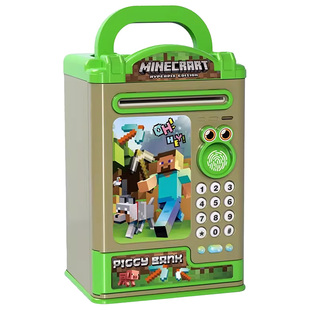 爆款我的世界儿童存钱罐刷卡指纹密码锁新年储蓄罐生日礼物男女孩