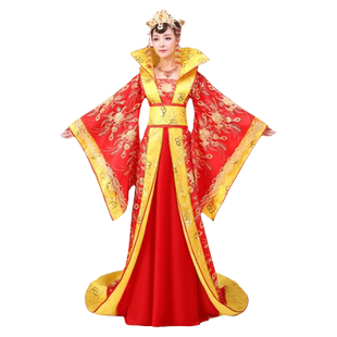 古装套装女中国风唐制汉服女款成人红色大码唐朝公主新款贵妃服装