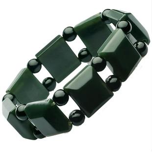 新疆天然和田玉青玉手串男士正品和田玉珠子手链男女款平安玉石器