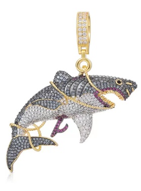 Mr.Bling情侣船锚鲨鱼图腾吊坠