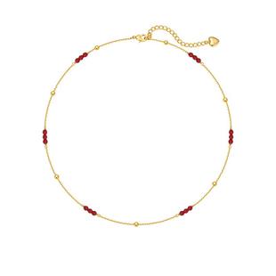 赵磊同款Onchic圆满项链女高级感轻奢小众红色锁骨链夏叠戴设计感