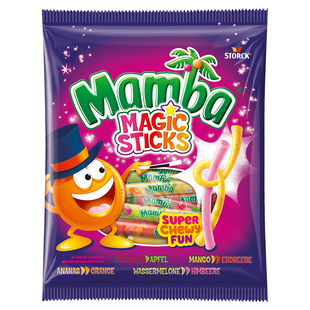 德国进口Mamba魔法棒形混合水果味咀嚼软糖独立包装休闲糖果零食