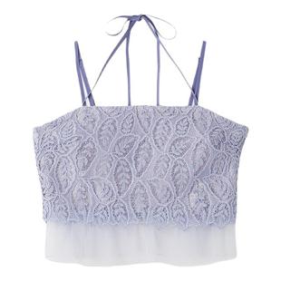 SNIDEL春夏款优雅雪纺下摆蕾丝钩花吊带背心上衣SWFB252005