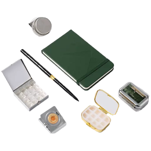 迷你旅行水彩颜料套装便携盒写生史明克分装盒随身透明固体水彩颜料10色16色套装分装颜料盒手账