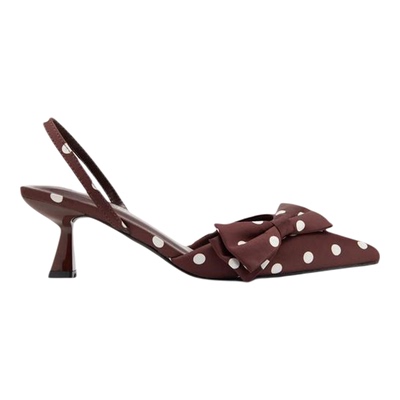 代购Catwalk女士高跟鞋高跟轻便透气舒适贴合波点图案尖头后绊带