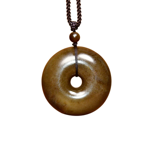 已结缘新疆和田玉红糖玉大面包圈平安扣甜甜圈老料油润精品