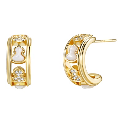 AJIDOU阿吉豆耳饰女金色葫芦耳钉