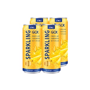 【下拉享优惠】27000GCK进口菠萝味气泡果汁饮料320ml*4瓶