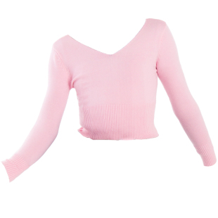 儿童舞蹈练功服兔绒长袖套头毛衣秋冬女童舞蹈服装圆领毛衣少儿