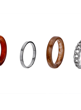 时尚树脂醋酸组合套装戒指