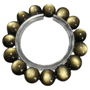 天然双金眼金曜石手链黑曜石男女士本命年手链