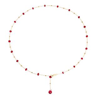 若华珠宝流苏=满天星鸽血红宝石项链女18K金锁骨链彩宝吊坠定制