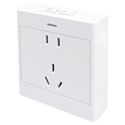 锦迈启光系列明装插座五孔带线盒