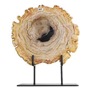 天然木化石切片摆件入户装饰品办公室桌面博古架艺术摆件开业送礼