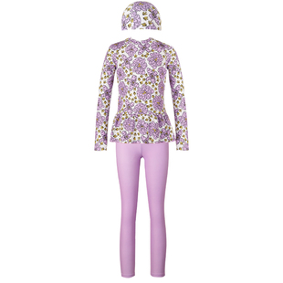 LittleNaive儿童泳衣裤夏季防晒碎花长袖泳装女童分体度假泳衣