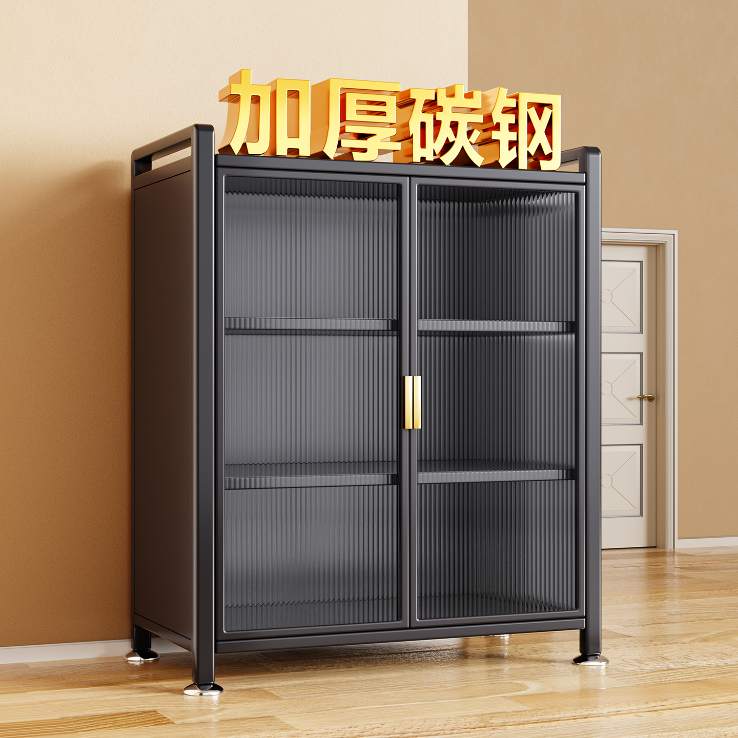 家用收纳柜一体钢制户外鞋柜阳台置物架铁皮柜简易衣柜防尘储物柜