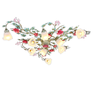 美式乡村吸顶灯客厅灯田园风格灯具灯饰花草灯卧室浪漫玫瑰花灯具