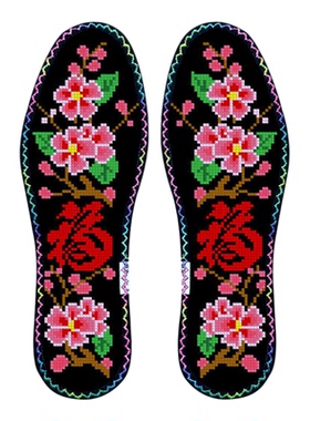 梅花送福鸿运玫瑰七层棉布带花边