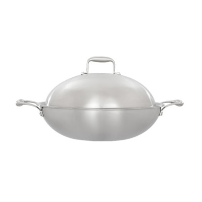 双耳炒锅不锈钢无涂层少油烟34|