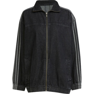 Adidas/阿迪达斯官方正品三叶草女士牛仔立领运动宽松外套JY2897