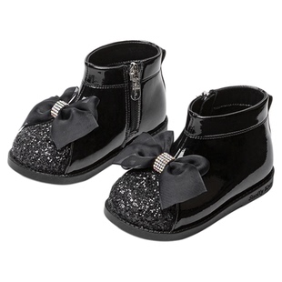 斯纳菲女童皮靴水晶公主鞋秋冬新款儿童加绒保暖雪地女孩宝宝棉靴