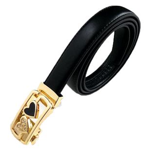 正品女士牛皮自动扣头层皮带 女式真皮时尚休闲腰带裤带细