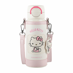 杯具熊hellokitty双饮保温杯带吸管高颜值不锈钢儿童学生便携水杯