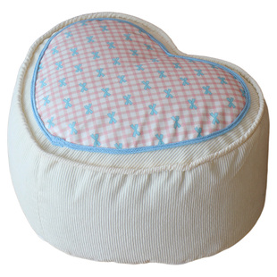 奶油格子爱心脚凳可爱小坐墩换鞋凳客厅沙发蒲团可拆洗懒人沙发