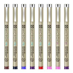 日本Sakura樱花牌勾线笔彩色美术用专MICRON 防泼水不易晕染专业漫画绘图描边手绘针管笔棕色学生用