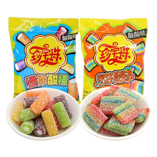 珍宝珠迷你酸条酸棒55g果味酸砂软糖水果味创意节日分享零食小吃