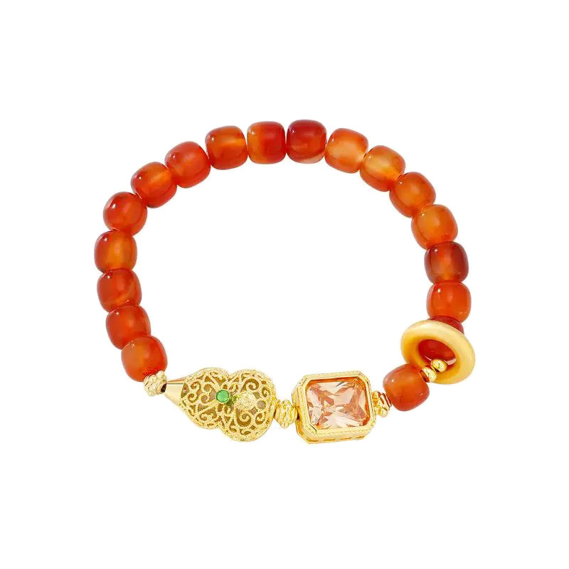 葫芦黄方钻手链女新中式新年红