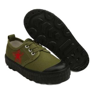 儿童解放鞋男童军绿小孩黄胶鞋宝宝布鞋防滑迷彩女童帆布鞋子