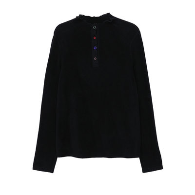 MOVEUP幻走2025冬季新款双面德绒小高领撞色保暖休闲短款T恤女