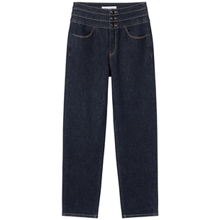 Miss Sixty2026春季新款牛仔裤女三环腰活性染直筒裤四面弹小黑裤