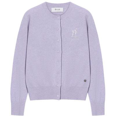 鄂尔多斯1980 女装圆领羊绒开衫25秋冬新品小猫刺绣时尚针织衫