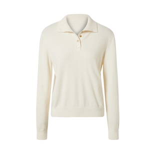 【绵羊毛x山羊绒】ELSEWHERE珂思商场同款翻领羊绒衫女冬毛衣新款