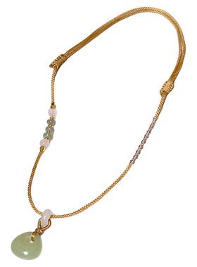 古里雅青色包包编织绳项链高级感