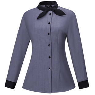 饭店西餐饮火锅前厅服务员工作服衬衣长袖咖啡茶餐厅蛋糕奶茶定制