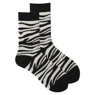 Twnn Socks袜子女中筒袜ins潮街头百搭网红款个性斑马纹女长筒袜
