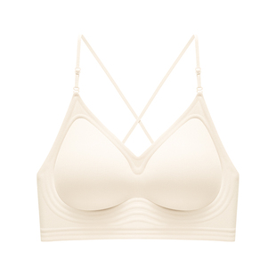 草本初色u型美背内衣女细肩带聚拢大露背隐形无痕粉底液挂脖文胸