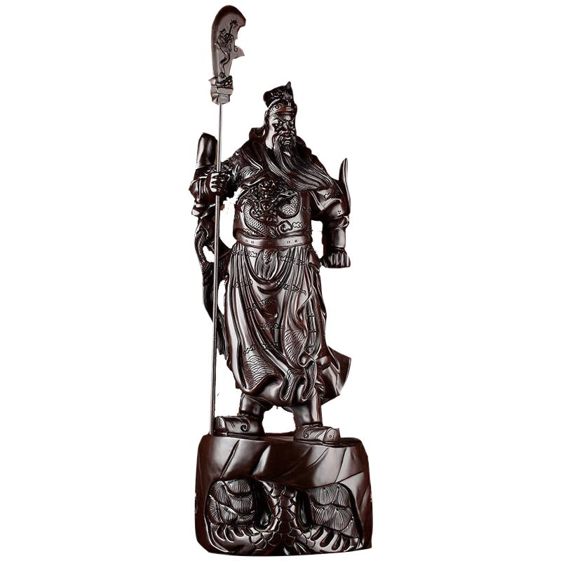 红木雕刻关公财神爷佛像工艺品