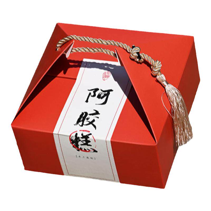 新年阿胶糕包装盒500克国潮雪花酥糕点礼盒创意手提盒装烘焙饼干