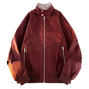 班尼路SK青年夹克男士2025秋季新款宽松时尚百搭休闲立领外套男YS