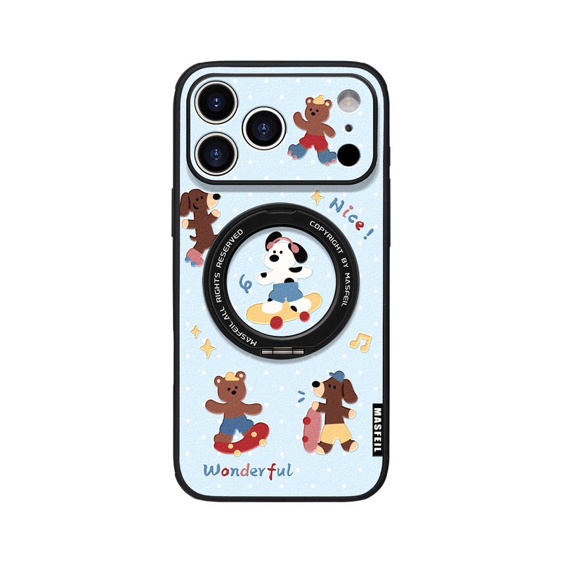 MASFEIL× 滑板派对适用iPhone18Promax手机壳新款ip16磁吸带支架苹果17Pro套Ho5支点好看高级感13pm全包女