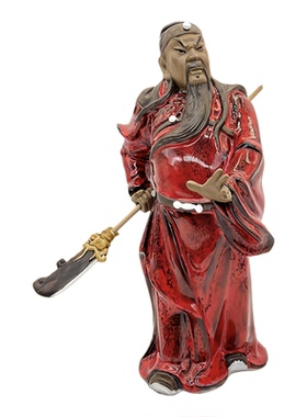 关二哥陶瓷武财神中式工艺品玄关
