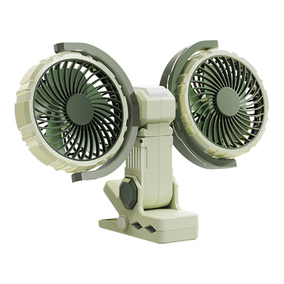 双头夹子风扇带灯大号USB充电款