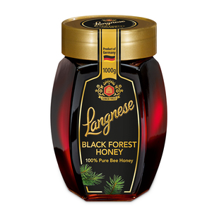 德国原装进口蜂蜜琅尼斯黑森林松树蜂蜜天然黑蜂蜜大玻璃瓶1公斤