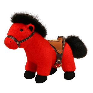 正品可爱小马公仔2026马年吉祥物生肖八骏马玩偶毛绒玩具年会礼品